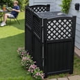 thumbnail image 2 of Homall Outdoor Patio 4 Panel Screen Enclosure,Plastic Privacy Screens, Air Conditioner Fence Panels, Trash Can Fence for Garden,Black, 2 of 7