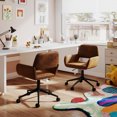thumbnail image 4 of Homy Casa Kids Study Chair - Adjustable Height Swivel Task Chair with Armrests for Homework Play Room, Brown Faux Suede, 4 of 11