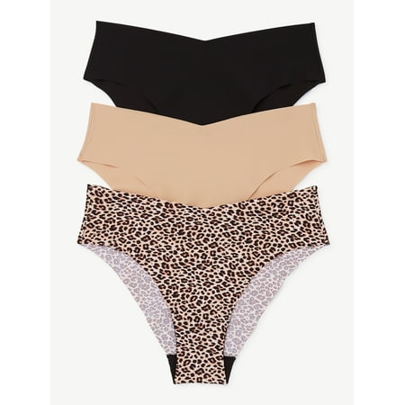 

Joyspun Women s No Show Cheeky Panties 3-Pack Sizes XS to 3XL