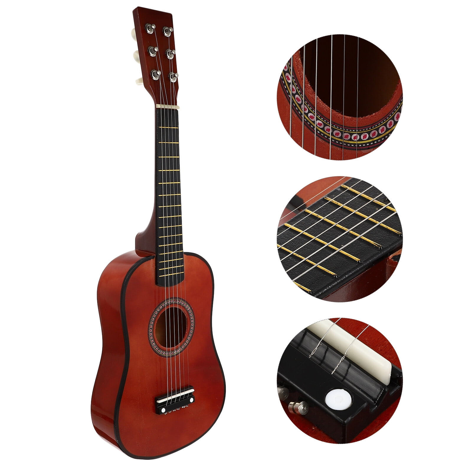 PartyKindom 1Pc Beginner Guitar Wood Coffee Standard Guitar Shape for Beginner