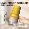 thumbnail image 5 of Double Wall 20oz Textured Handle Tumbler, Stainless Steel Insulated Travel Coffee Mug, Geometric Design Leak Proof Straw Lid, 5 of 5