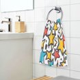 thumbnail image 3 of Yayeee 2 Pack Hand Towels for Bathroom 100% Cotton 16" x 28" Kitchen Towel, Colorful Stars, 3 of 7