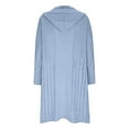 thumbnail image 5 of Sakmal Warm Cardigan Sweaters Women Plus Size Open Front Soft Tunic Hoodie Blue Long Sweater Coat, 5 of 6