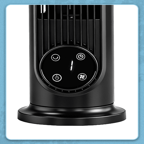 Alvantor 16-Inch Mini Tower Fan with Remote, 3 Speeds, Oscillation, 9-Hour Timer, Floor or Wall Mount, Black