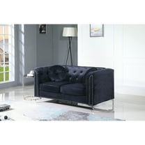 Glory Furniture Pompano Velvet Loveseat in Black
