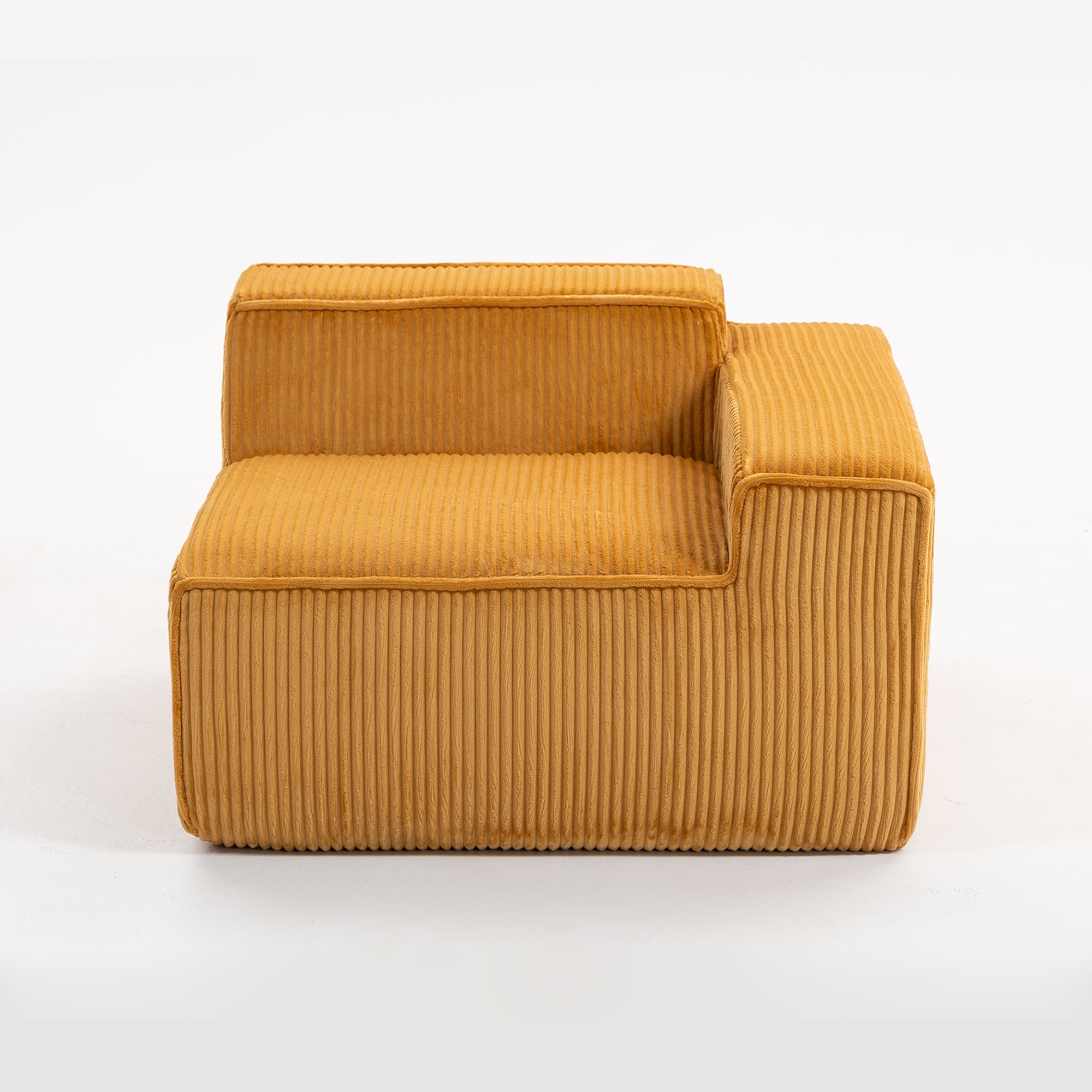 Demi Bonn 111" Modular Sectional Sofa Couchesk, Corduroy 3 Seat Couch Memory Foam Couches for Living Room, Cloud Couch, Orange