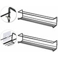 thumbnail image 2 of Juego de 2 especieros - Especiero de cocina sin taladro - Especiero de metal para paredes y armarios de cocina Organizar tarros de especias - Negro, 29,2 x 6,5 x 6,5 cm ACTIVE Biensenido a ACTIVE, 2 of 5