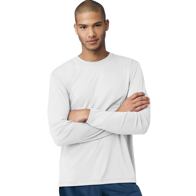 Hanes Cool DRI T-Shirt de Performance à Manches Longues pour Hommes - Meilleur Vendeur, TG, Blanc