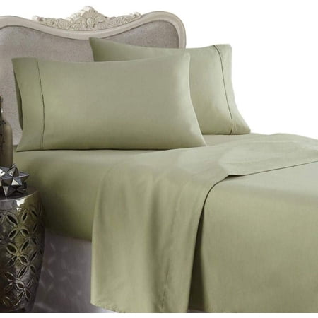 1200 Thread Count Ultra Soft Single-Ply 100% Egyptian Cotton, Extra Deep Pocket Four (4) Piece Bed Sheet Set with 2 Pillow Cases 1200TC