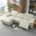 thumbnail image 6 of Kevinplus Wall-Hugger Reclining Sofa Modern Manual Control Genuine Leather L Shaped Couch,Lounge Seat with USB Port,Light Grey, 6 of 14