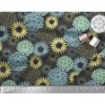 thumbnail image 3 of Soimoi Black Rayon Crepe Fabric Artistic Flower Mandala Printed Fabric 1 Yard 46 Inch Wide, 3 of 3
