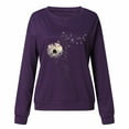 thumbnail image 1 of Gibobby Sudadera con forro polar Mujer Sudadera sin sombrero a con cuello redondo y estampado de flores informal a la moda para mujer (Morado, L), 1 of 5