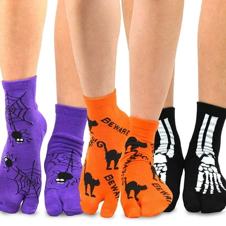 TeeHee Flip Flop Big Toe Cotton Socks 3-Pairs