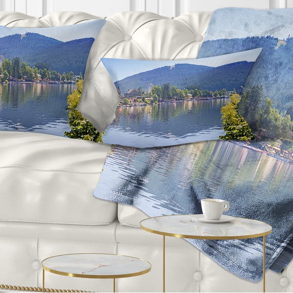 Designart Lake Titisee Black Forest Germany - Photography Throw Pillow - 12x20