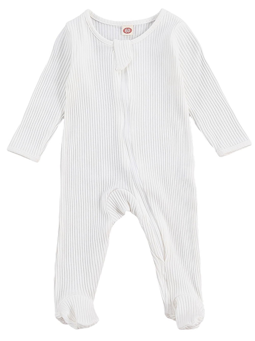 06M Newborn Baby Footie Pajamas Zipper Front Infant Cotton Onepiece