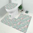 thumbnail image 2 of Pioneer Flower Floral Print Pattern Bathroom Rugs Sets 3 Piece,Toilet Cover Set,Absorbent Non Slip Bathroom Mats Sets with U-Shaped Contour Rug Toilet Rug Set, 2 of 5