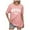 Pink, variant on Xiaoxatg Womens T Shirts,Women's T-Shirt for Women Casual Summer English Letter Print Loose Shoulder Round Neck Short Sleeves TopGreenL