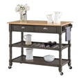 thumbnail image 3 of Pemberly Row Three-Tier Butcher Block Kitchen Cart w/Drawers in Gray Wood, 3 of 10