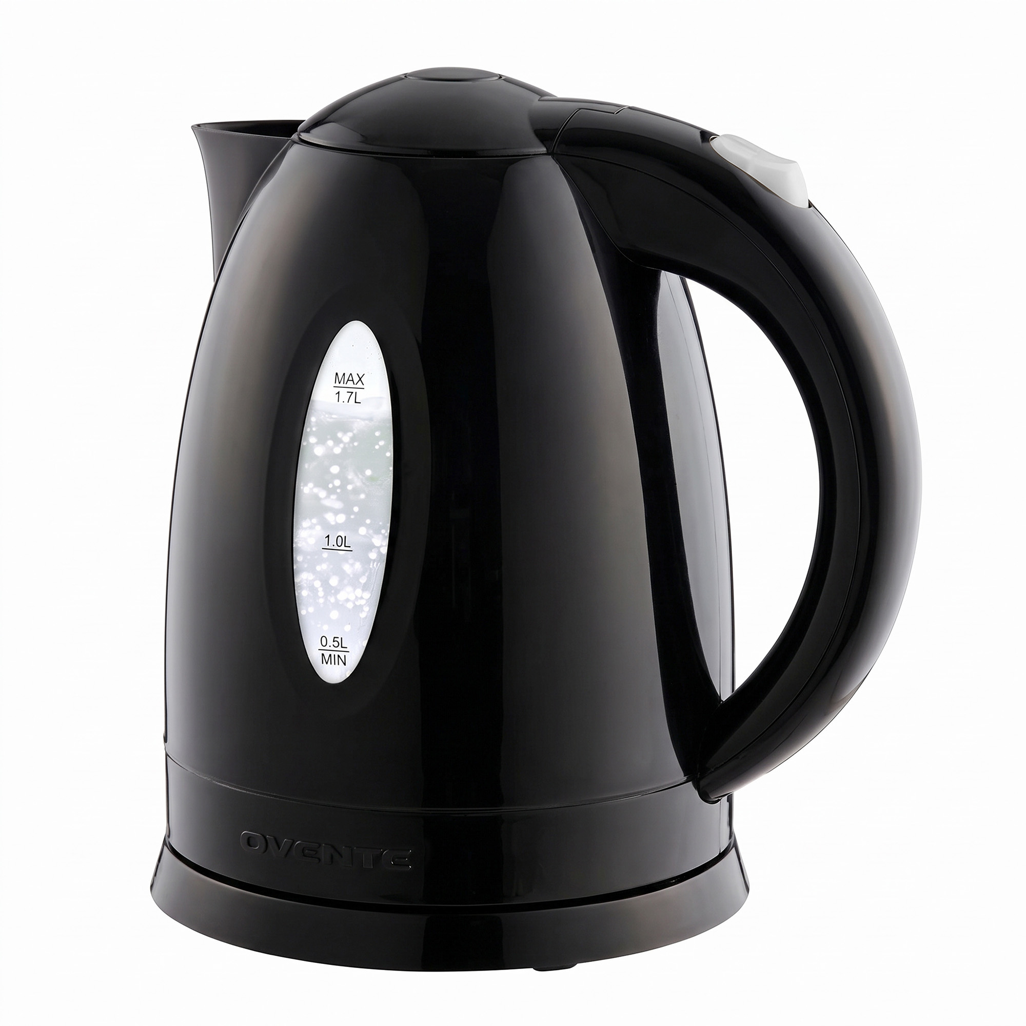 Ovente 1.7L Electric Kettle, 1100W Fast Boiling, Black photo 1
