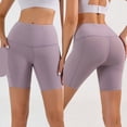 thumbnail image 4 of Sunsent Women's Biker Shorts High Waist Yoga Workout Gym Running Spandex Quick-drying Shorts with Pockets, 4 of 5
