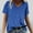 Blue, variant on Tops for Women Trendy Short Sleeve V-Neck Blue Solid T-Shirts Casual Womens T Shirts