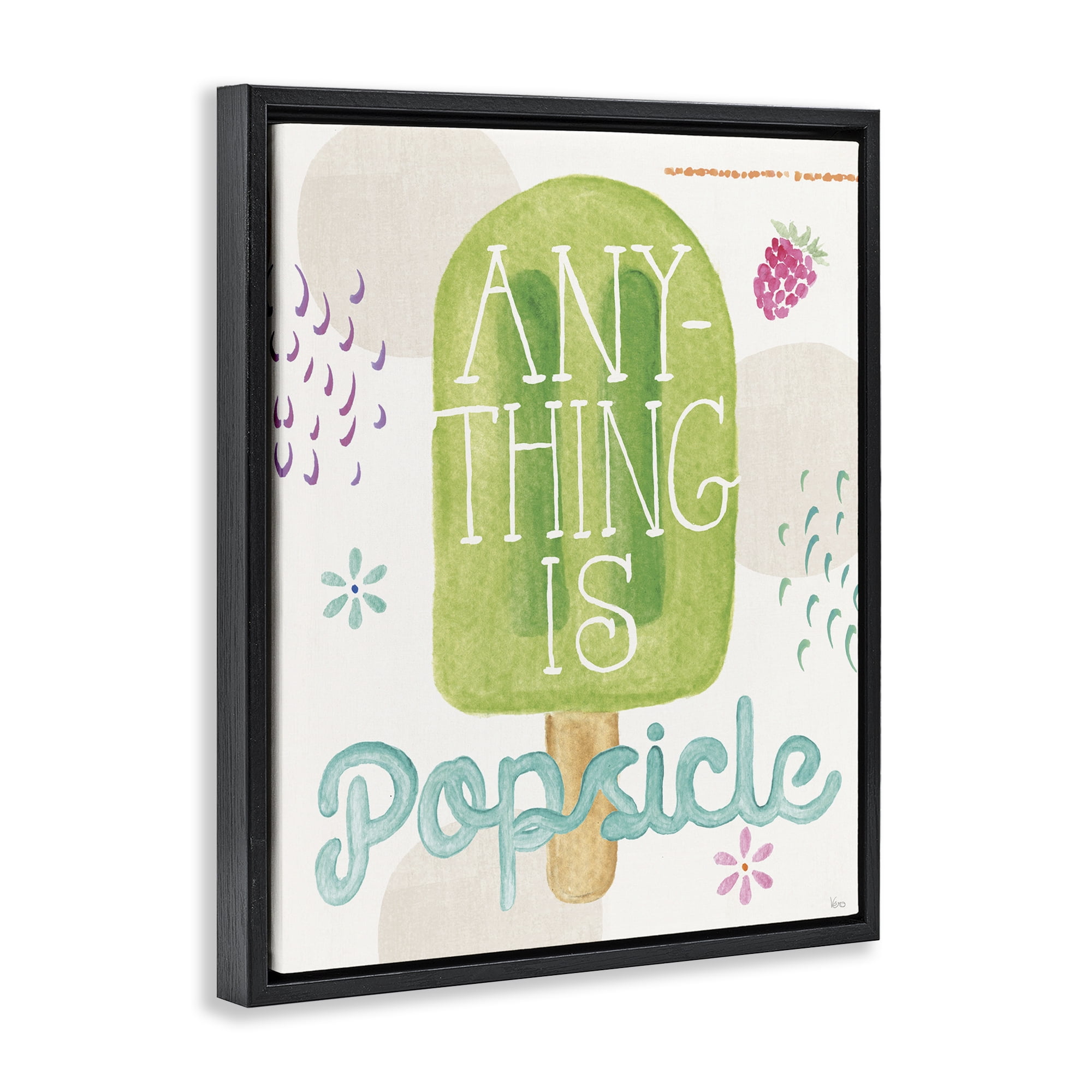 Stupell Industries Uplifting Summer Phrase Food & Beverage Painting Black Floater Framed Art Print Wall Art, 17 x 21