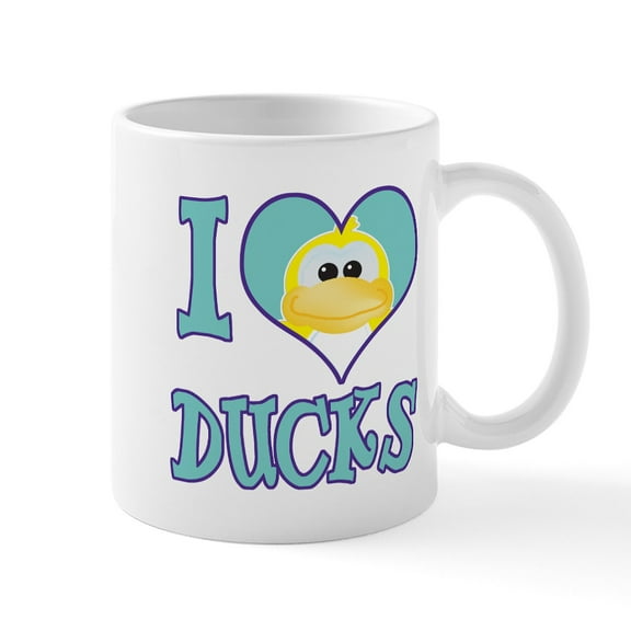 CafePress - I Love (Heart) Ducks Mug - 11 oz Ceramic Mug - Novelty Coffee Tea Cup