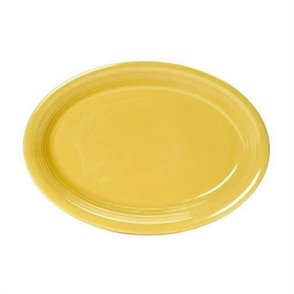 Tuxton China CSH-1352 13.5 in. x 9.75 in. Concentrix Oval Platter - Saffron  - 6 pcs