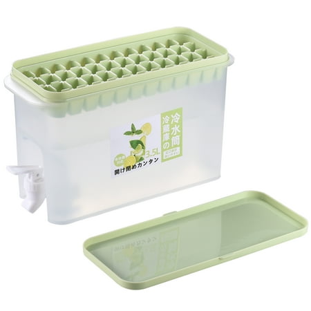 

Drink Dispenser Beverage Container 3.5L with Spigot Iced Juice Kettle Water Jug with Faucet with 48 Grids Ice Cubes Tray