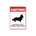 thumbnail image 1 of Letrero de metal con mensaje de precaución de Welsh Corgi patrullado por Cardigan, para amantes de las mascotas, tamaño de pared: 8 x 12 pulgadas, 1 of 4