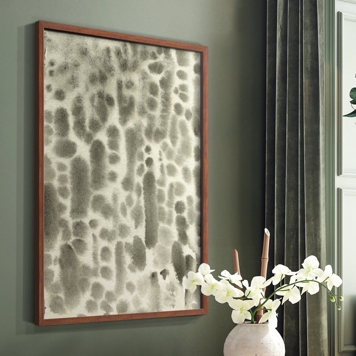 Watercolor Metric I Framed Print in Brown Solid Wood 8 x 10 Framed Print