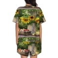 thumbnail image 3 of Bixox Women's Vintage Wooden Bucket Printed Pajama Set 2 Piece Lounge Set Top and Shorts Soft Pajamas, Shorts with Pockets, 3 of 7
