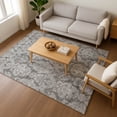 thumbnail image 7 of Addison Rugs Mayfield Premium Machine Washable Transitional Damask Gray Rectangle Rug, 9' X 12' Machine Washable Transitional Damask Gray Oversized Sherpa Throw Blanket, 7 of 7