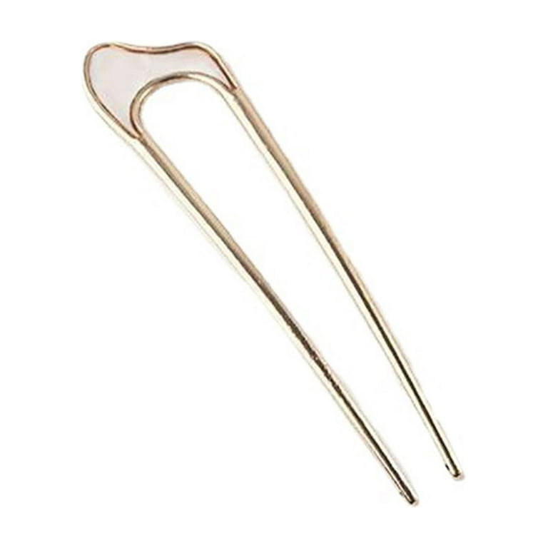 D-GROEE 2Pccs U Shaped Hair Pin Stick Vintage Metal Hair Pin Fork