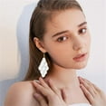 thumbnail image 3 of Acrylic Petal Earrings for Women Boho Flower Earrings Long Floral Tassel Earrings Long Rose Flower Hanging Resin Floral Statement Earring Jewellery Gifts, 3 of 15
