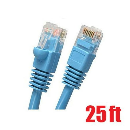25' Cat6 Shield - iMBAPrice 25ft Cat-6 Network Ethernet Patch Cable - Blue (Cat6) (25 Feet, Blue)