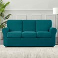 thumbnail image 6 of Subrtex 7-Piece Stretch Sofa Slipcover Sets with 3 Backrest Cushion Covers and 3 Seat Cushion Covers (Sofa, Teal), 6 of 8