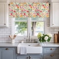 thumbnail image 2 of Spring Garden Flower Window Valance Curtain Watercolor Flower Rod Pocket Short Curtain for Living Room, Bedroom & Kitchen Window Decor 42x18in, 2 of 8