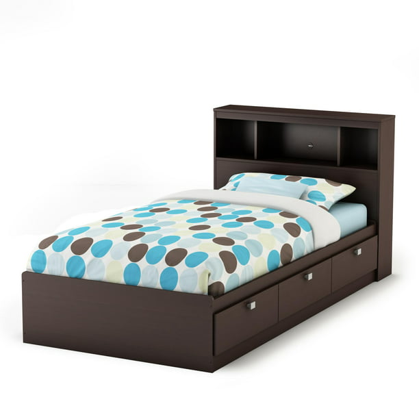 Cakao Twin Mate S Bed Bookcase, Twin Platform Bed With Storage And Bookcase Headboard
