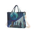 thumbnail image 7 of FORMRS Womens Corduroy Tote Bag Crossbody Shoulder Handbag with Pocket, Blue Planet, 7 of 7
