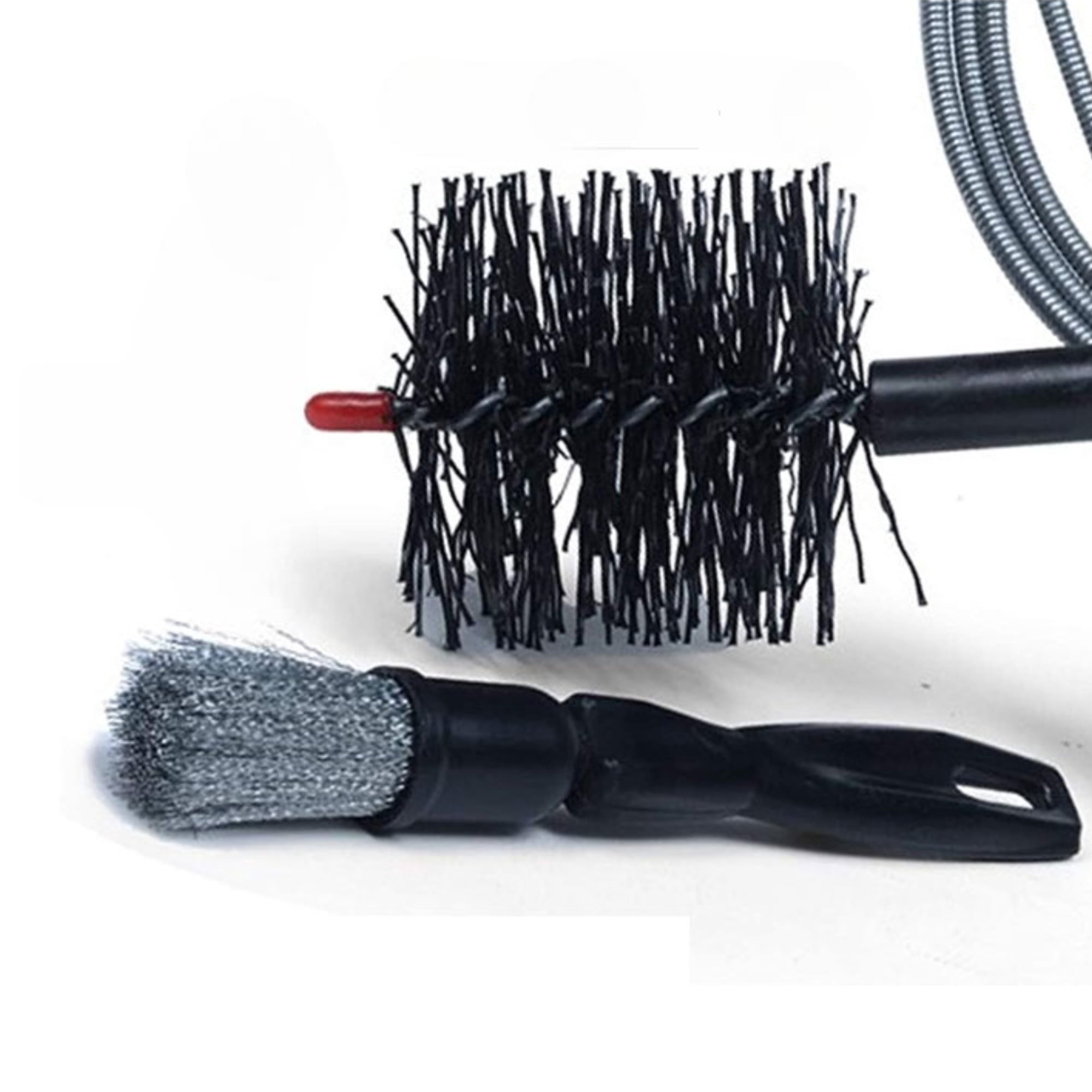 Brushtech Pellet Stove Cleaning Brush Kit - 10-Foot Non-Kinking Spring Brush for 3-Inch Vent Pipes with Bonus Steel Ash Brush - Safe Airflow Maintenance for Stove Pipes