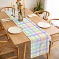 thumbnail image 3 of Table Runner 60 Inches Long for Kitchen Dining, White Grid Dresser Scarf Farmhouse, Dining Table Decorations for Wedding/Parties, Colorful Plaid Modern Geometric Pattern 13 x 60 In, 3 of 8
