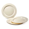 thumbnail image 3 of " OCCASIONS " 50 Plates Pack (25 Guests)-Heavyweight Wedding Party Disposable Plastic Plate Set -25 x 10.5'' Dinner + 25 x 7.5'' Salad/Dessert plates (Plain Ivory), 3 of 4