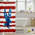 thumbnail image 3 of American Flag Bathroom Shower Curtain Sets, Eagle Bird Shower Curtain Stars and Stripes Fabric Shower Curtain USA Memorial Day Bath Curtain, American Independence Day Bathroom Accessories, 3 of 4
