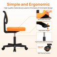 thumbnail image 3 of EBQOSK Armless Drafting Chair Basics Rolling Desk Chair, Ergonomic Desk Chairs, Rolling Bar Stools Chairs Breathable Mesh for Home Bedroom Study Student Height Adjustable (Orange), 3 of 7