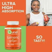 Qunol Turmeric and Ginger Gummies, Gummy with 500mg Turmeric + 50mg Ginger, For Joint Support Supplement, Ultra High Absorption Tumeric and Ginger
