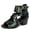 Green, variant on Women's Block Heel Gladiator Sandals, Round Toe Strappy Sandals with Buckle, Open Toe Dress Shoes for Party, Wedding, Casual Wear