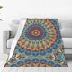 thumbnail image 1 of Fotbe Round Mandala Manta de Franela Acolchonada con Estampado, Súper Suave y Esponjosa, Extra Grande para Sofá, Cama, Uso Todo el Año-40"x30", 1 of 7