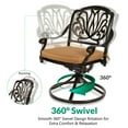 thumbnail image 4 of VIVIJASON 9-Piece Patio Furniture Dining Set, Rust-Free Cast Aluminum Outdoor Conversation Set, Include 8 Swivel Dining Chairs & 61" Round Dining Table with 31" Lazy Susan, Umbrella Hole, Khaki, 4 of 7