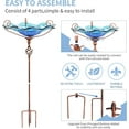 thumbnail image 6 of Bird Baths for Outdoors, Glass Bird Bath Bowl with Metal Birdbaths for The Garden Outside, Blue, 31 Inch Height, 6 of 8